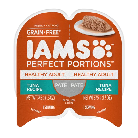 Iams Perfect Portions Healthy Adult Tuna Pate Wet Cat Food Tray - 2.6 oz, case of 24
