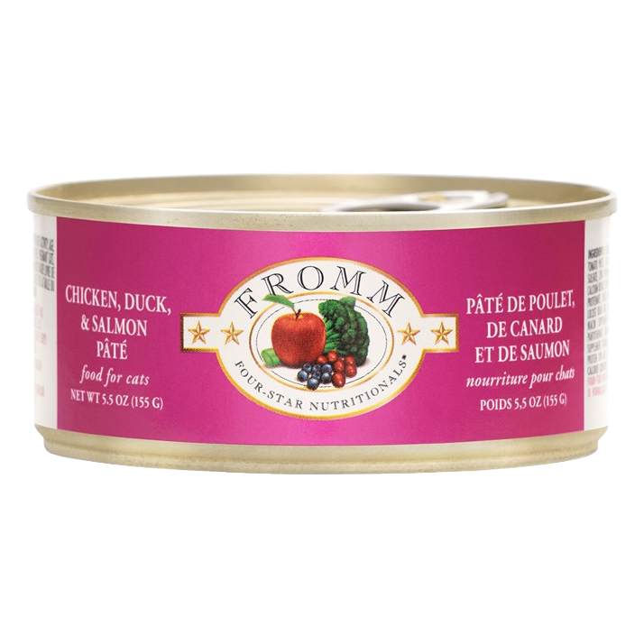 Fromm Four Star Chicken, Duck & Salmon Pate Canned Cat Food - 5.5 oz, case of 12
