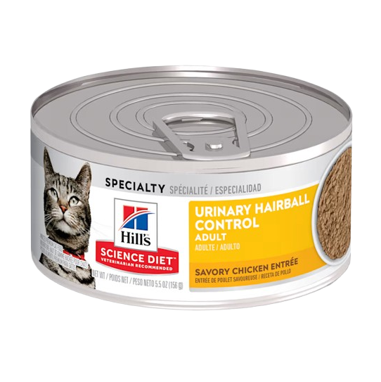 Hill's Science Diet Adult Urinary & Hairball Control Savory Chicken Canned Cat Food - 2.9 oz, case of 24