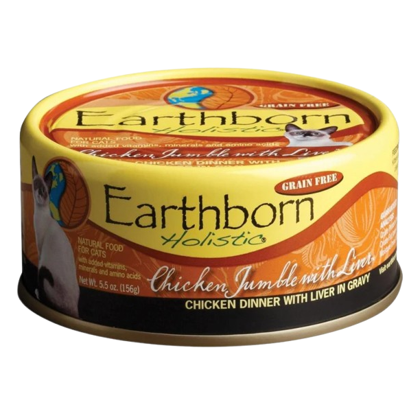 Earthborn Holistic Grain Free Chicken Jumble with Liver Canned Cat Food - 5.5 oz, case of 24