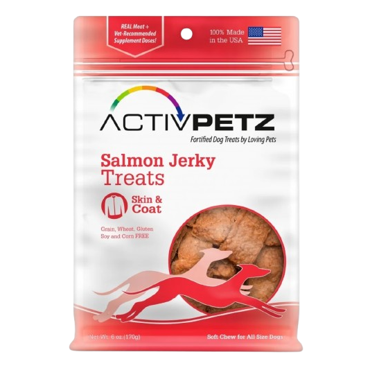 Loving Pets ActivPetz Grain Free Salmon Jerky Skin and Coat Health Dog Treats
