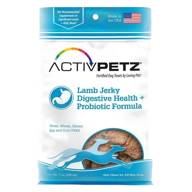 Loving Pets ActivPetz Grain Free Lamb Jerky Digestive Health and Probiotics Dog Treats