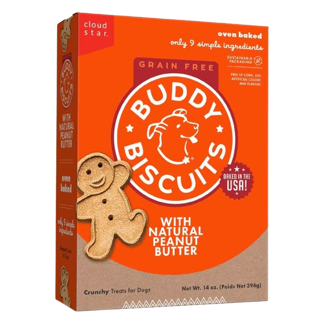 Cloud Star Buddy Biscuits Grain Free Oven Baked Peanut Butter Dog Treats