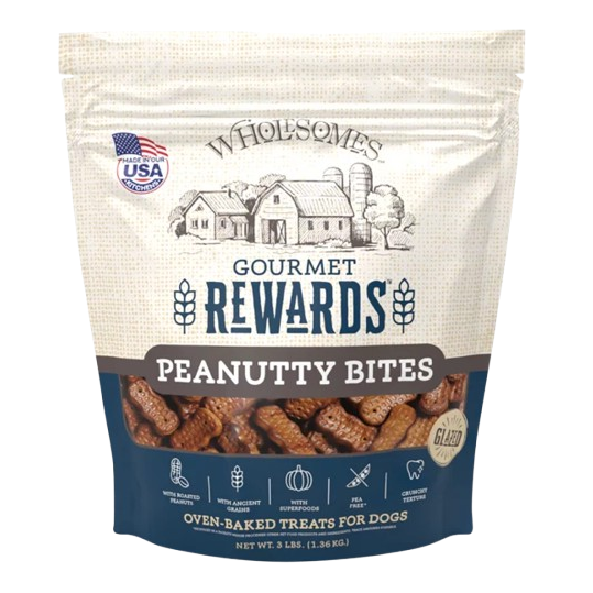 Wholesomes Gourmet Rewards Peanutty Bites Biscuit Dog Treats
