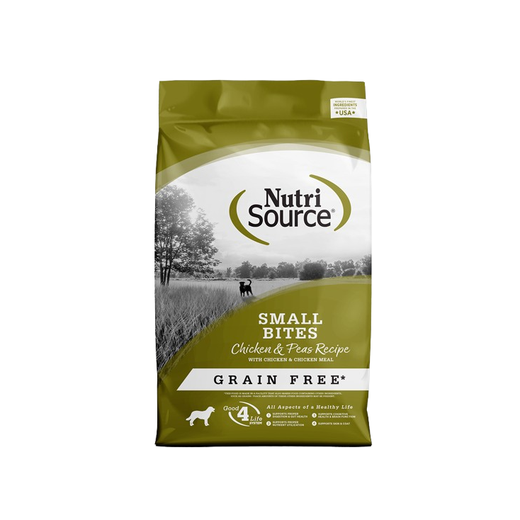 NutriSource Grain Free Small Breed Bites Chicken & Pea Recipe Dry Dog Food