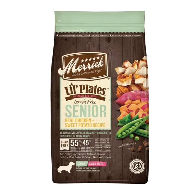 Merrick Lil' Plates Grain Free Senior Real Chicken And Sweet Potato Recipe Dry Dog Food - 4 lb