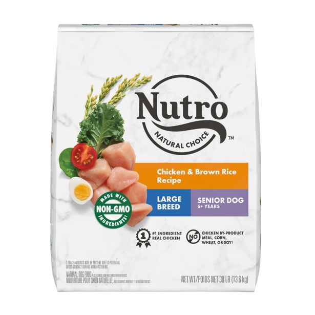 Nutro Wholesome Essentials Large Breed Senior Farm-Raised Chicken, Brown Rice & Sweet Potato Dry Dog Food - 30 lb