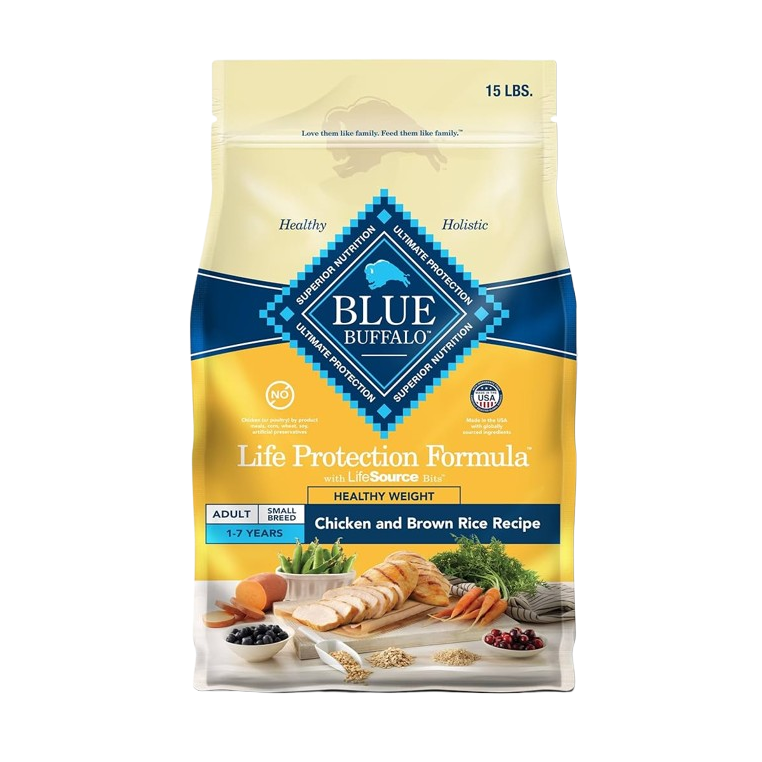 Blue Buffalo Life Protection Healthy Weight Natural Chicken & Brown Rice Recipe Small Breed Adult Dry Dog Food - 15 lb