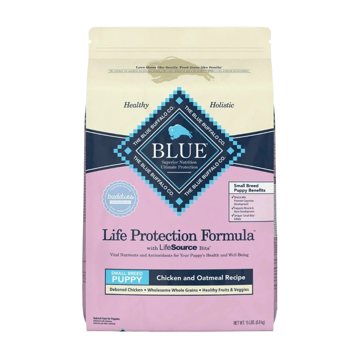 Blue Buffalo Life Protection Natural Chicken & Oatmeal Recipe Small Breed Puppy Dry Dog Food - 15 lb