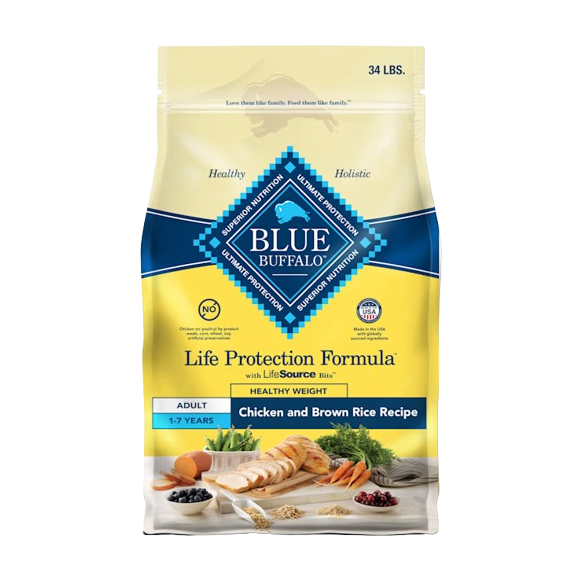Blue Buffalo Life Protection Healthy Weight Natural Chicken & Brown Rice Recipe Adult Dry Dog Food - 15 lb