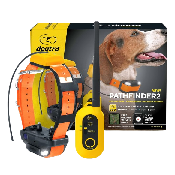 Dogtra Pathfinder 2 GPS Dog Tracker e Collar 9 Mile Long Range LED Light No Monthly fees Free App Waterproof Smartwatch Control Satellite Real Time Tracking Multiple Dogs Smartphone Required