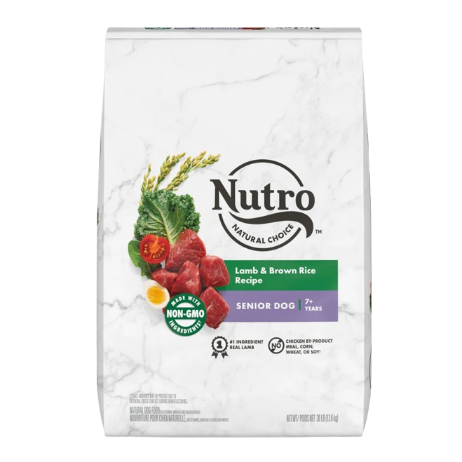 Nutro Wholesome Essentials Senior Pasture-Fed Lamb & Rice Dry Dog Food - 30 lb