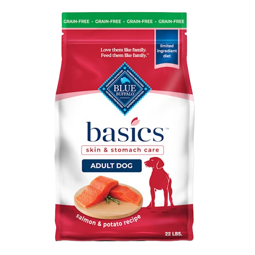 Blue Buffalo Basics Grain Free Adult Salmon & Potato Recipe Dry Dog Food - 22 lb