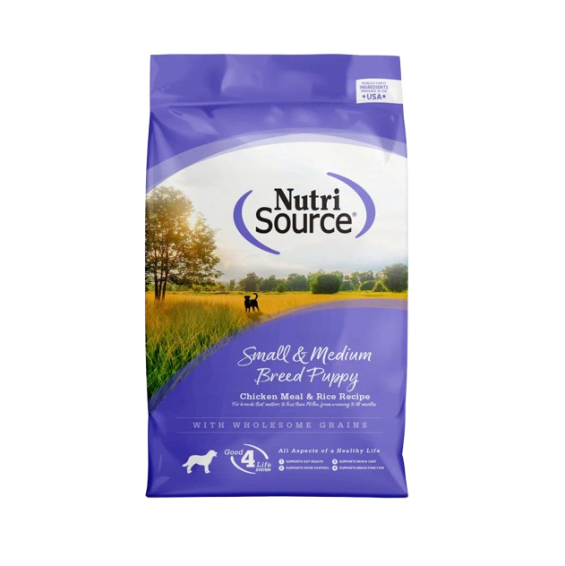 NutriSource Small & Medium Breed Puppy Chicken & Rice Dry Dog Food, 26-lb