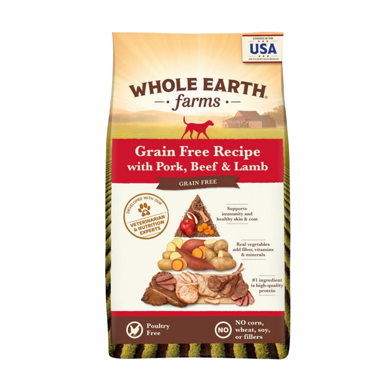 Whole Earth Farms Grain Free Recipe with Pork, Beef and Lamb Dry Dog Food - 25 lb
