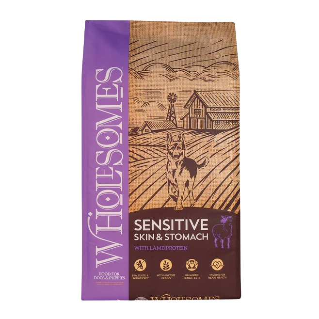 Wholesomes Sensitive Skin & Stomach with Lamb Protein Dry Dog Food 30 lb