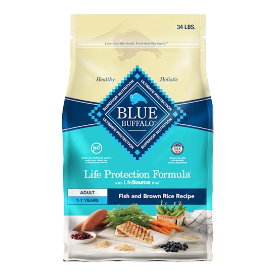 Blue Buffalo Life Protection Natural Fish & Brown Rice Recipe Adult Dry Dog Food - 15 lb