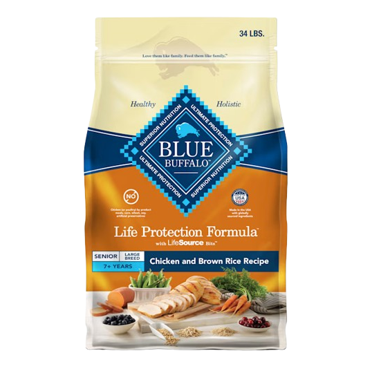Blue Buffalo Life Protection Chicken & Brown Rice Recipe Large Breed Senior Dry Dog Food - 30 lb