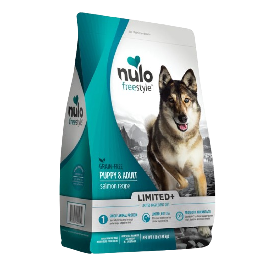 Nulo FreeStyle Limited+ Grain Free Salmon Recipe Puppy & Adult Dry Dog Food - 4 lb