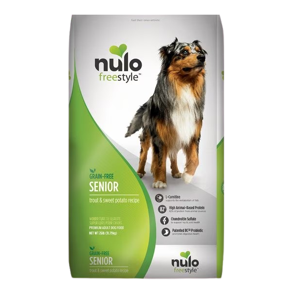 Nulo FreeStyle Grain Free Trout & Sweet Potato Senior Recipe Dry Dog Food - 11 lb