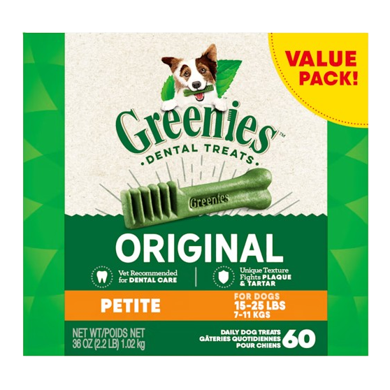 GREENIES Original Petite Natural Dental Care Dog Treats, 6 oz. Pack (10 Treats)