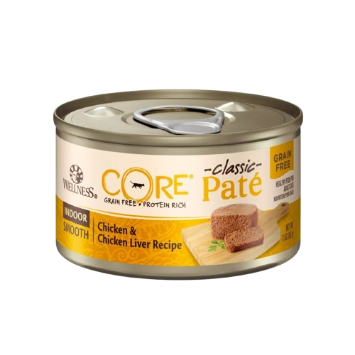 Wellness CORE Natural Grain Free Indoor Chicken and Chicken Liver Smooth Pate Wet Canned Cat Food