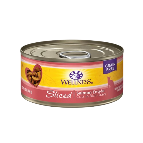 Wellness Grain Free Natural Sliced Salmon Entree Wet Canned Cat Food