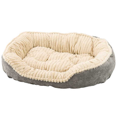Sleep Zone Carved Plush Dog Bed, 32 inch Gray