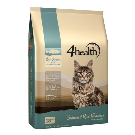 4health with Wholesome Grains Salmon & Rice Adult Dry Cat Food, 18 lb.