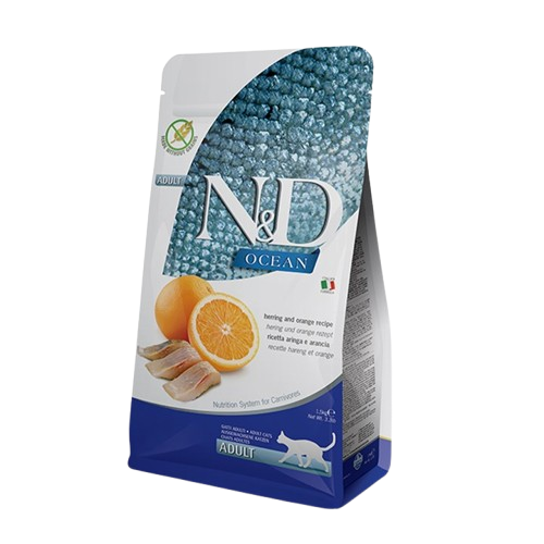 Farmina N&D Natural & Delicious Grain Free Adult Wild Herring & Orange Dry Cat Food