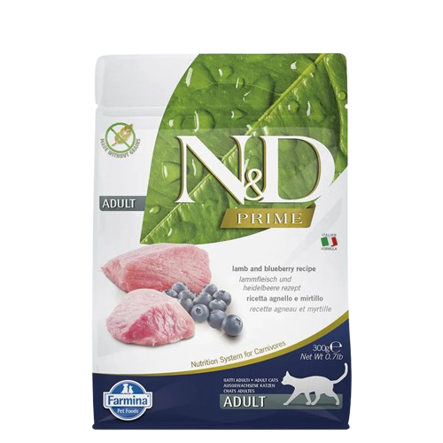 Farmina N&D Natural & Delicious Low Grain Adult Lamb & Blueberry Dry Cat Food