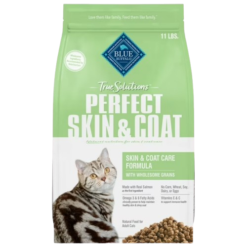 Blue Buffalo True Solutions Perfect Coat Natural Skin & Coat Care Salmon Recipe Adult Dry Cat Food - 11 lb