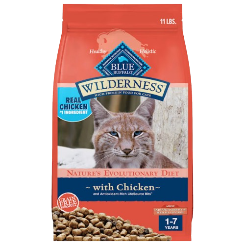 Blue Buffalo Wilderness Grain Free Hairball & Weight Control Natural Chicken High Protein Recipe Indoor Dry Cat Food - 11 lb