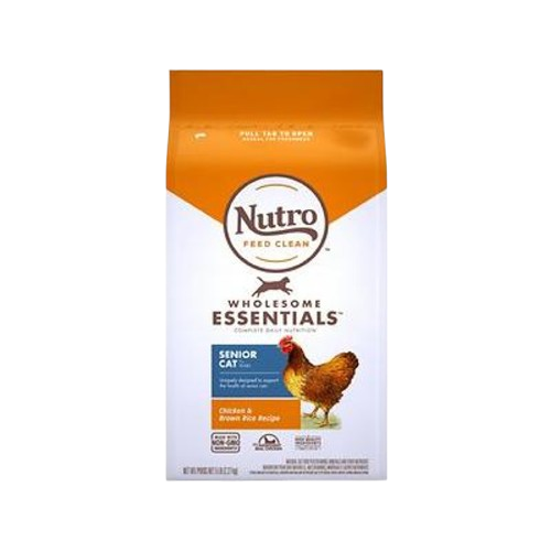 Nutro Wholesome Essentials Senior Cat Chicken and Brown Rice Dry Cat Food - 5 lb