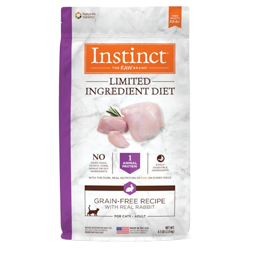 Instinct Limited Ingredient Diet Adult Grain Free Recipe with Real Rabbit Natural Dry Cat Food - 4.5 lb