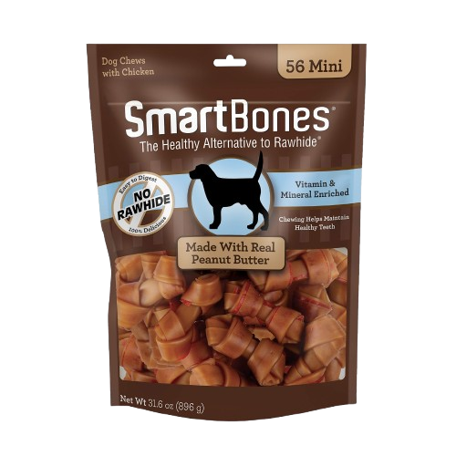 SmartBones Mini Peanut Butter Chew Bones Dog Treats