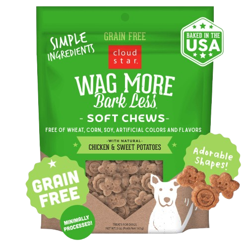 Cloud Star Wag More Bark Less Soft and Chewy Grain Free Chicken and Sweet Potatoes Dog Treats