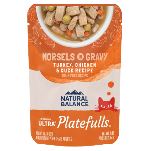 Natural Balance Platefulls Regular Grain Free Turkey Chicken and Duck in Gravy Pouch Wet Cat Food
