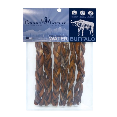 Canine Caviar Braided 6-Inch Buffalo Bully Sticks