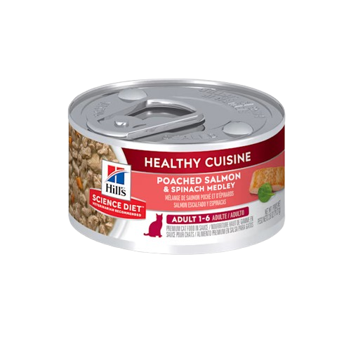 Hill's Science Diet Healthy Cuisine Adult Poached Salmon & Spinach Medley Canned Cat Food