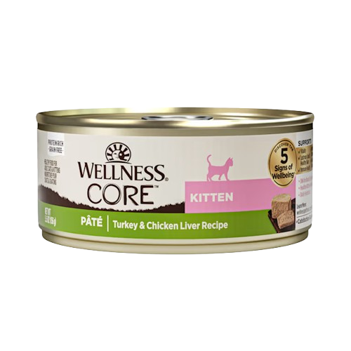 Wellness CORE Grain Free Natural Kitten Health Turkey and Chicken Smooth Pate Canned Cat Food