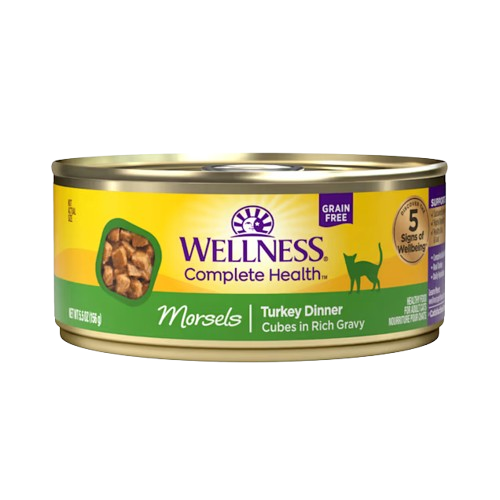 Wellness Grain Free Natural Turkey Morsels Dinner Canned Cat Food