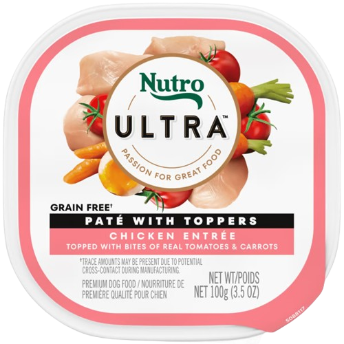 Nutro Ultra Grain-Free Chicken Entree Pate with Tomatoes and Carrots Adult Wet Dog Food Trays