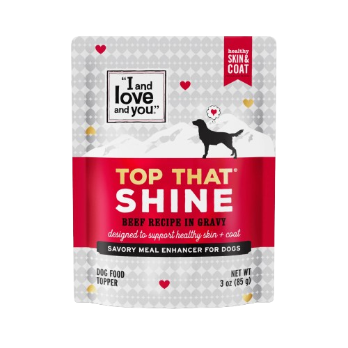 I and Love and You Top That Shine Beef Recipe in Gravy Meal Enhancer for Dogs