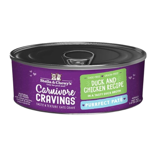 Stella & Chewy's Carnivore Cravings Purrfect Pate Duck & Chicken Pate Recipe in Broth Wet Cat Food