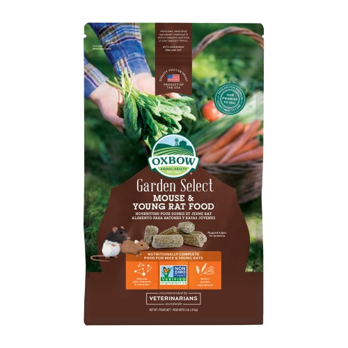 Oxbow Animal Health Garden Select Mouse & Young Rat Food Garden Inspired Recipe for Young Rats & Mice Of All Ages