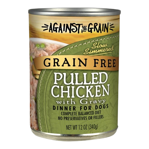 Against the Grain Pulled Chicken in Gravy Canned Dog Food