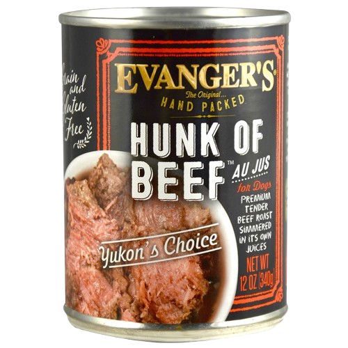 Evangers Hand Packed Hunk of Beef Canned Dog Food