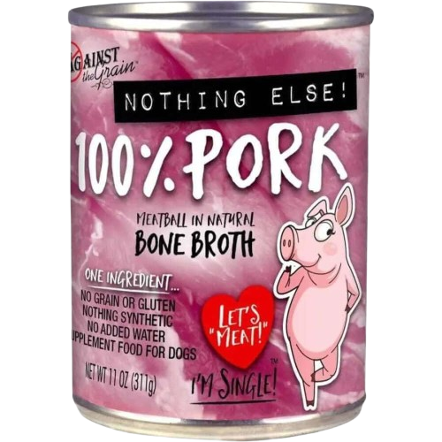 Against the Grain Nothing Else Grain Free One Ingredient 100% Pork Canned Dog Food - 11 oz, case of 12