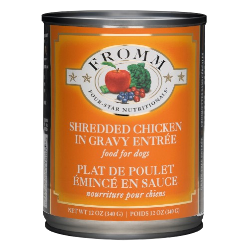 Fromm Four Star Shredded Grain Free Chicken in Gravy Entree Canned Dog Food - 12 oz, case of 12